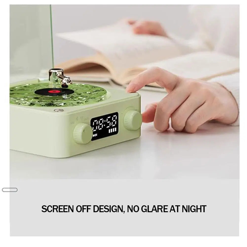Wireless Portable The Waves Vinyl Player Mini Portable Retro Sleep Aid Speakers Adjustable RGB Lights For Bedroom Office