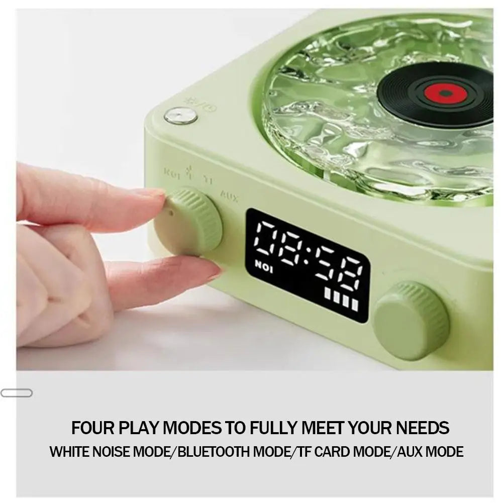 Wireless Portable The Waves Vinyl Player Mini Portable Retro Sleep Aid Speakers Adjustable RGB Lights For Bedroom Office